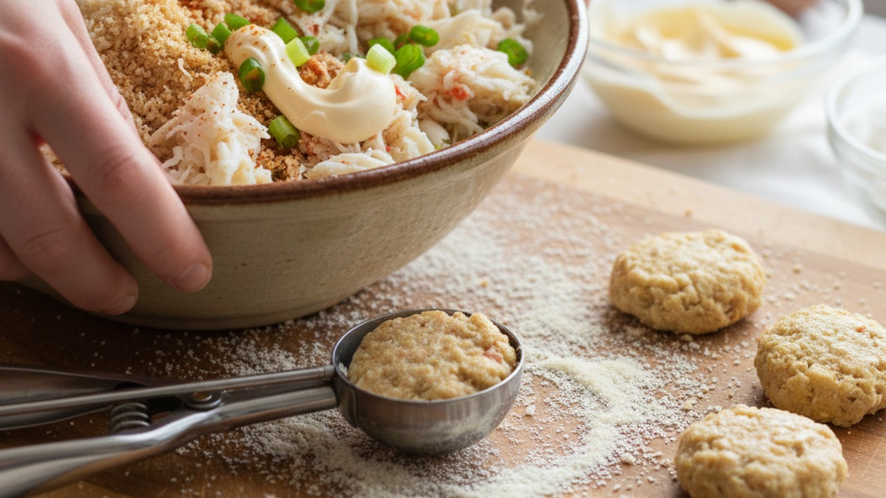 Make the crab cake mixture