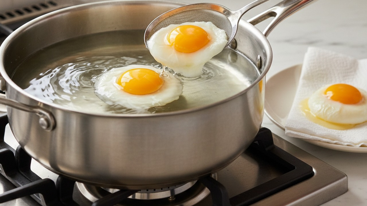 Poach the eggs