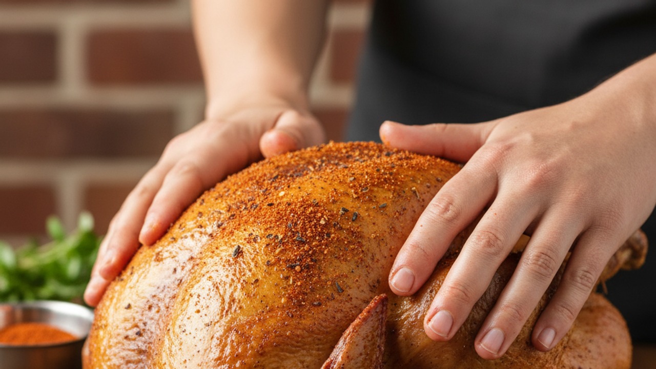 Apply the finishing dry rub