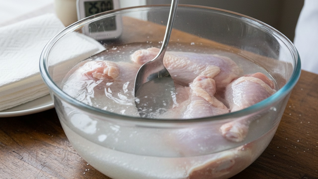 Quick brine the chicken