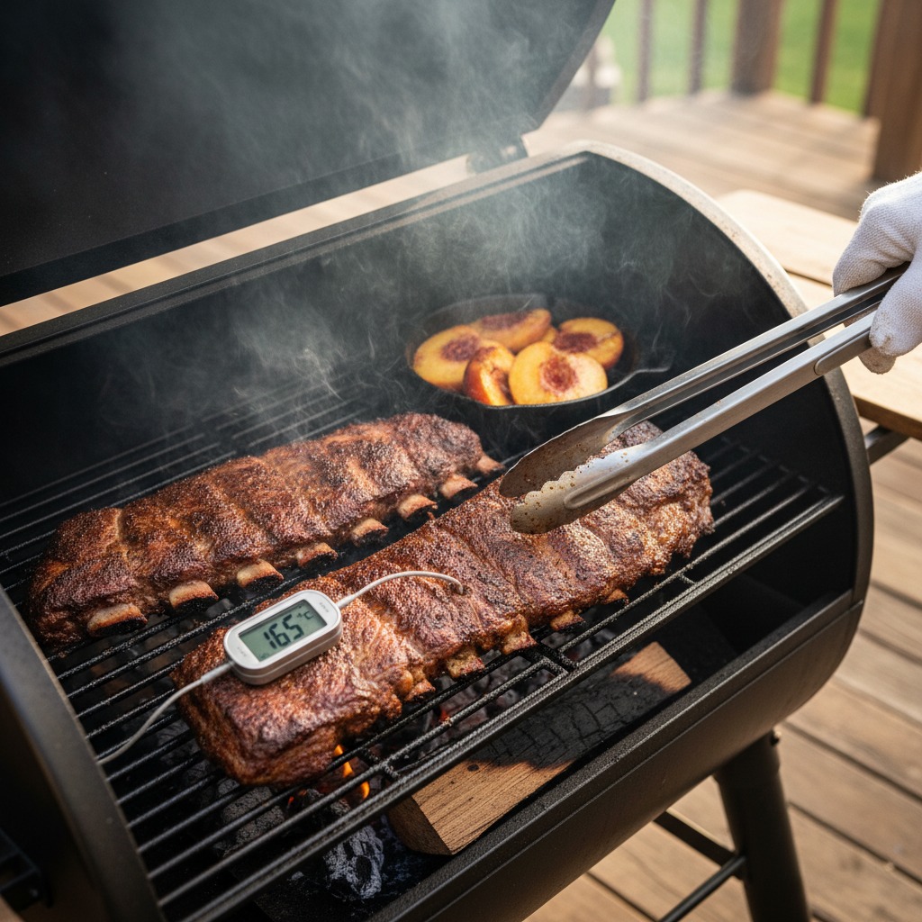 Smoke the ribs low and slow