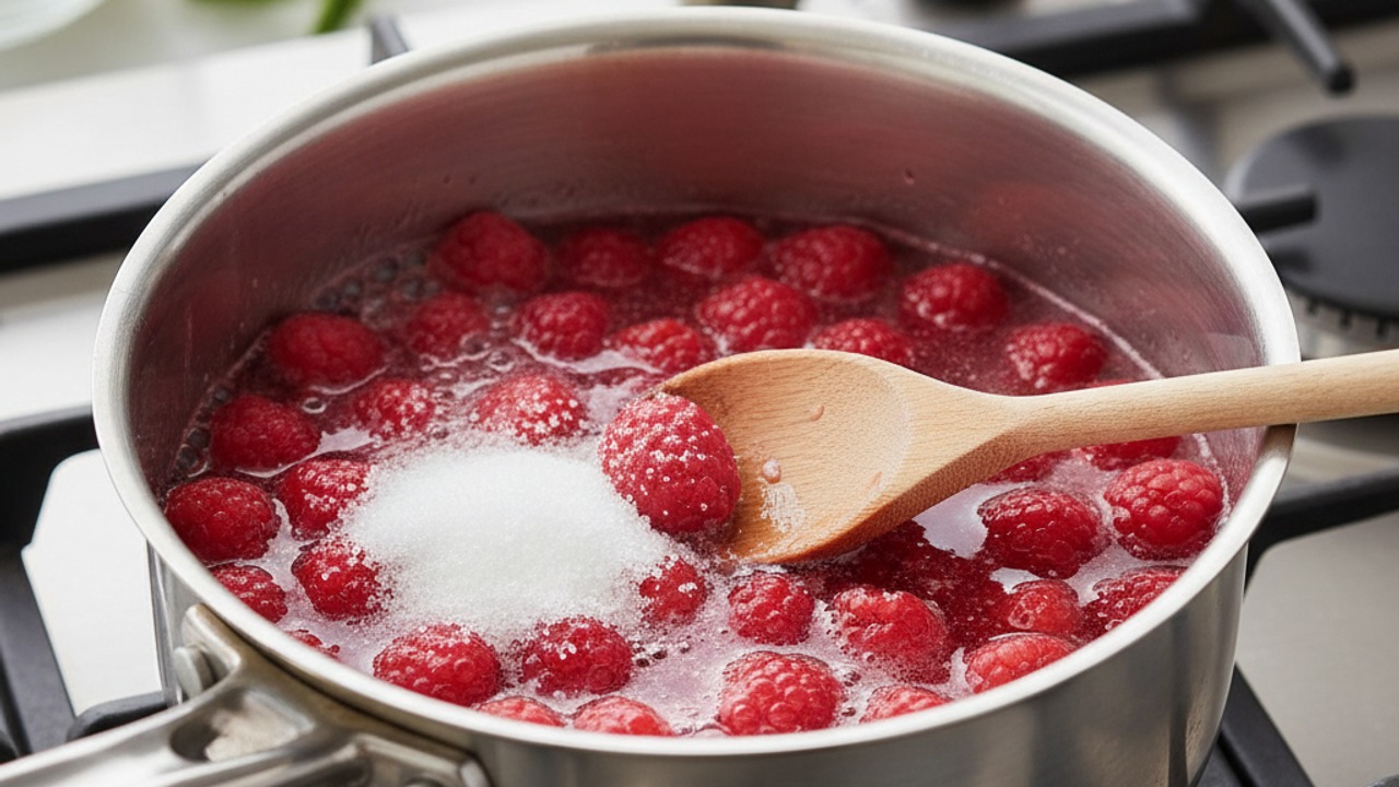 Make the raspberry syrup