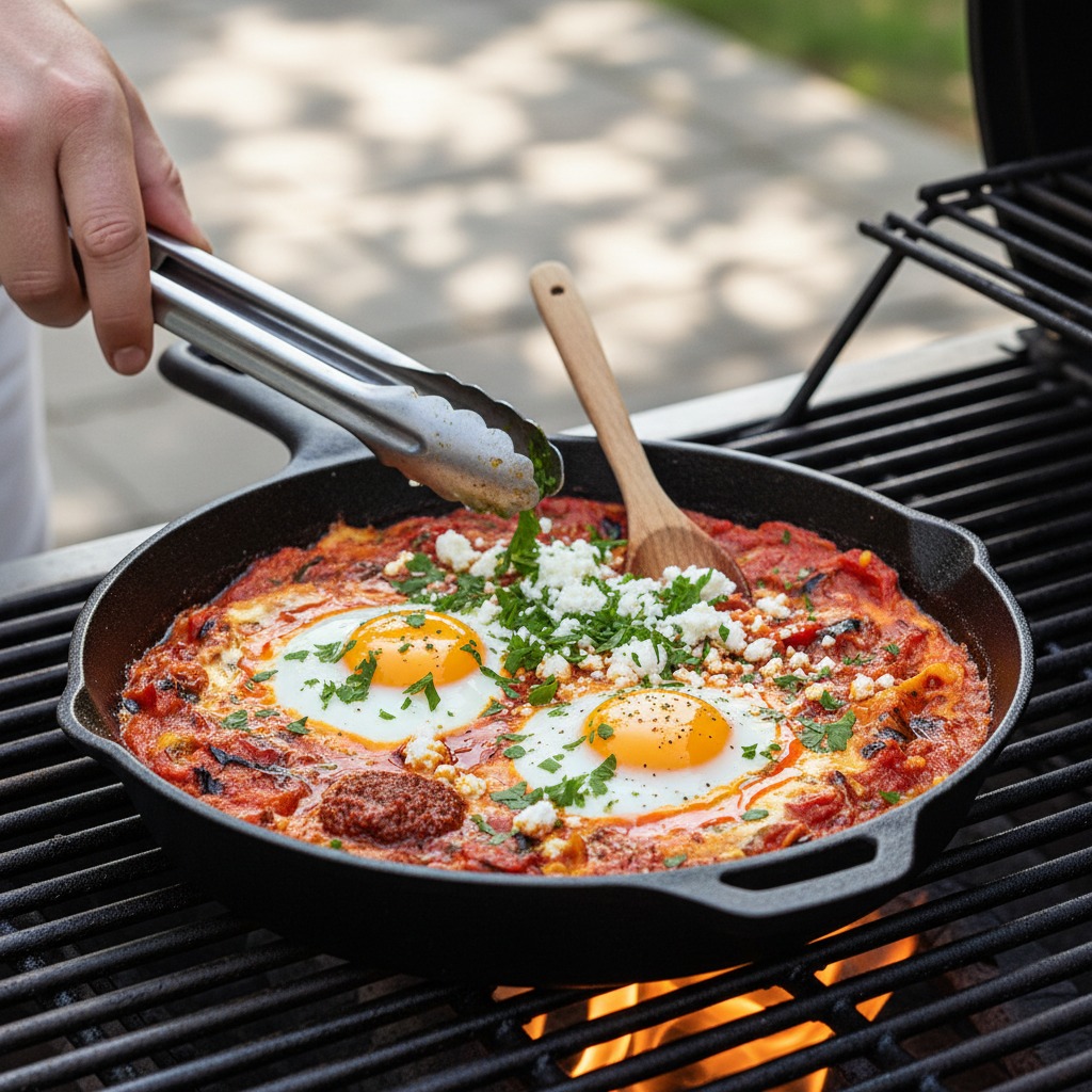 Nest eggs and finish on the grill