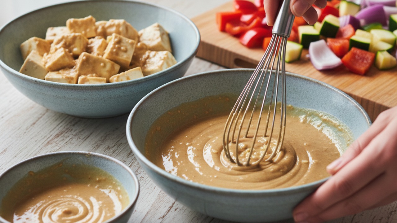 Whisk the miso glaze and marinate