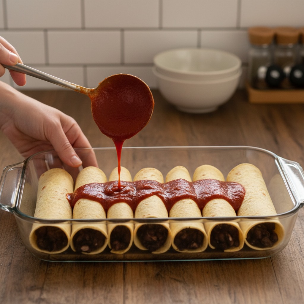 Assemble the enchiladas