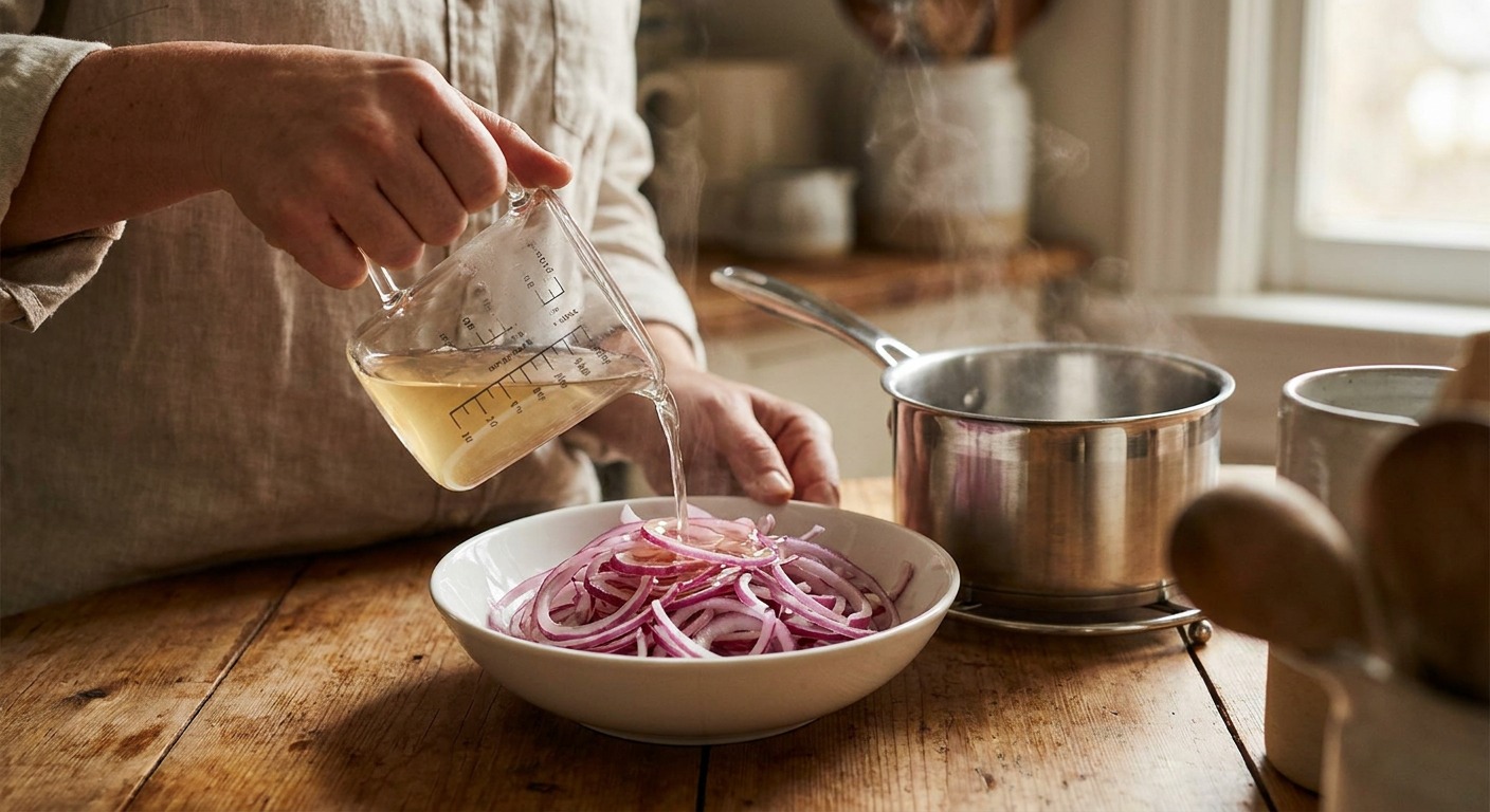 Quick-pickled red onions
