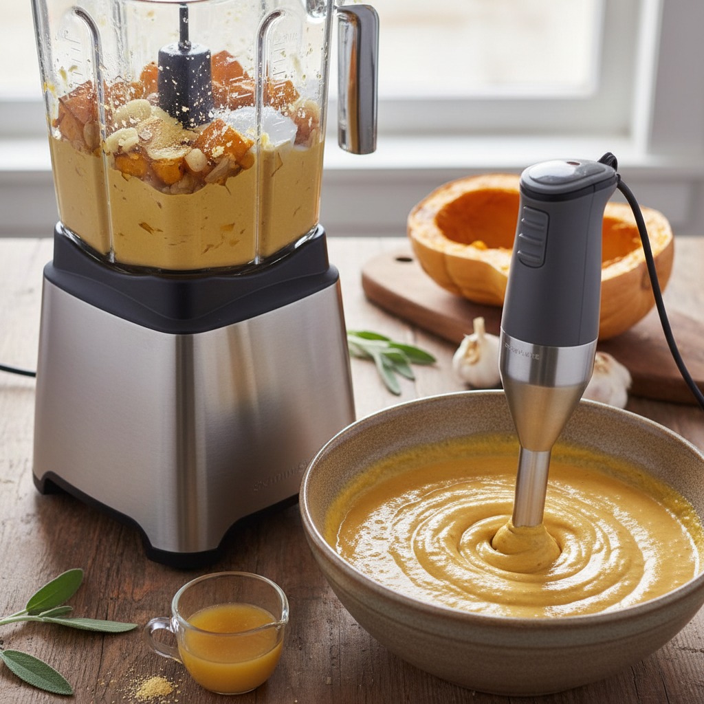 Blend the creamy squash sauce