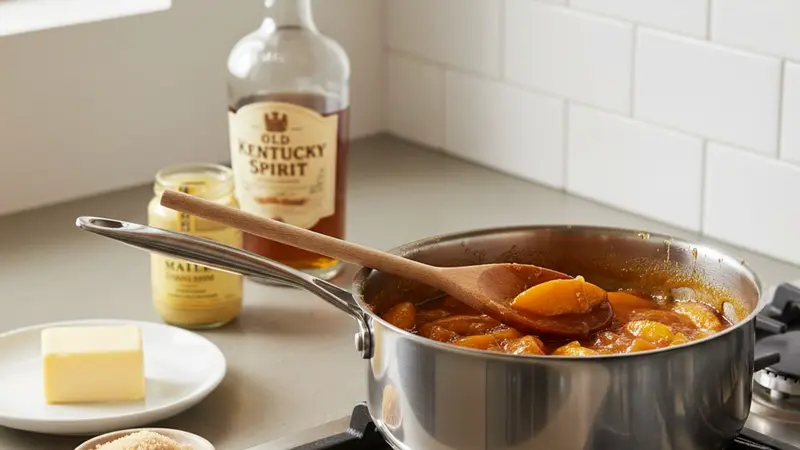 Make the peach-bourbon glaze (make-ahead)