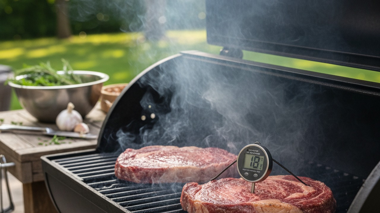 Low-temperature smoke on the pellet grill (reverse cook)