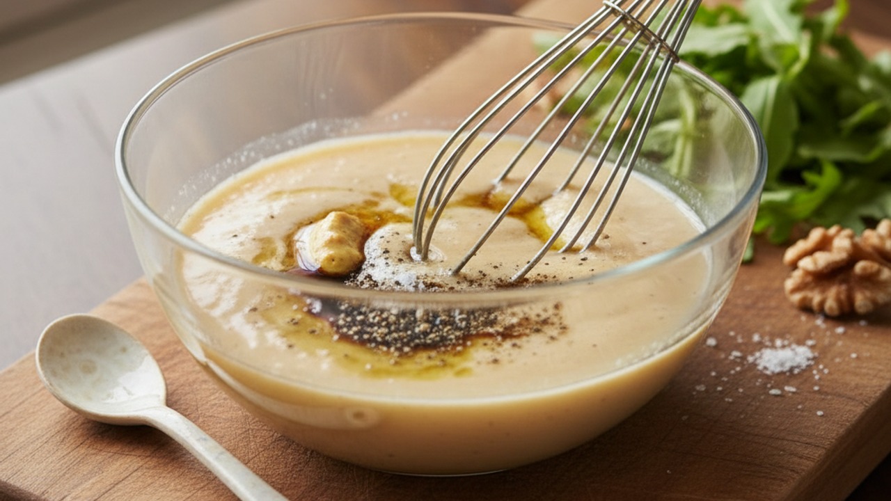 Make the honey-balsamic dressing
