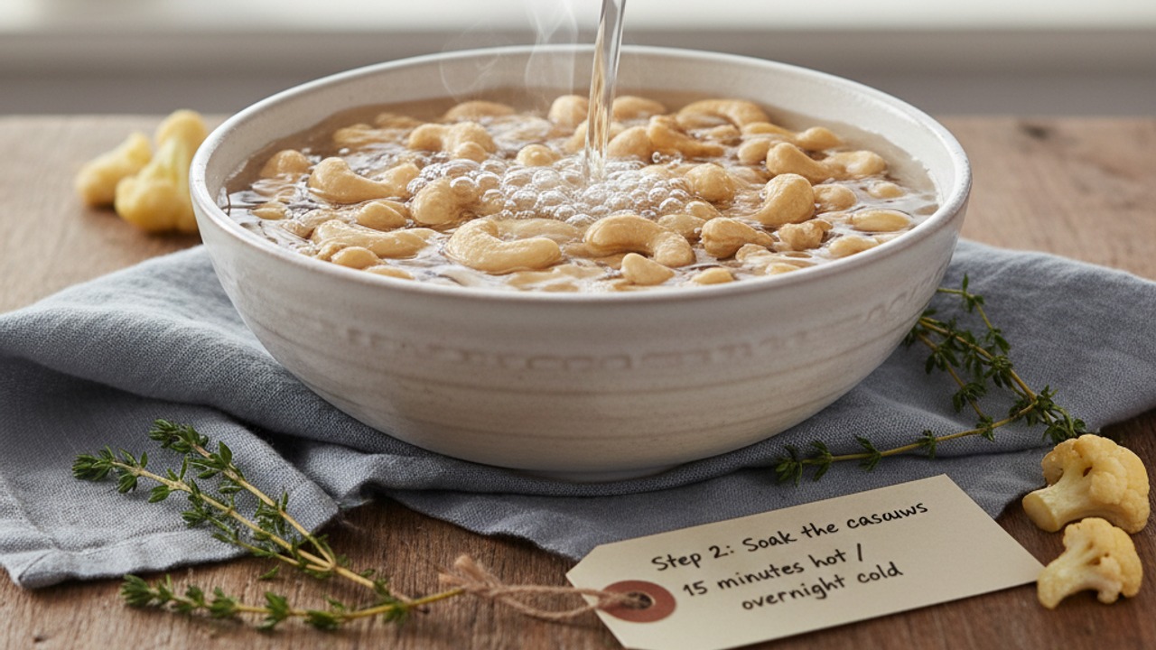 Soak the cashews