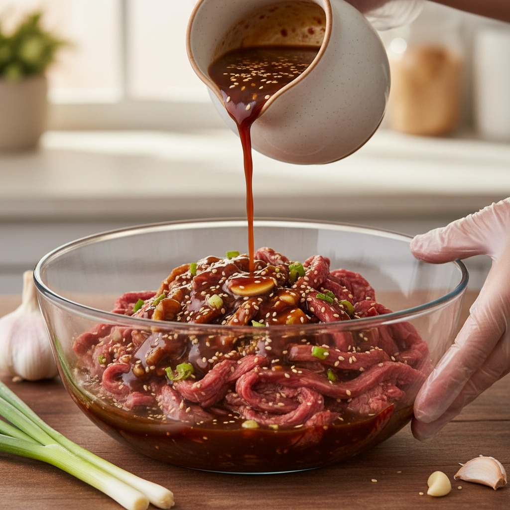 Marinate the beef
