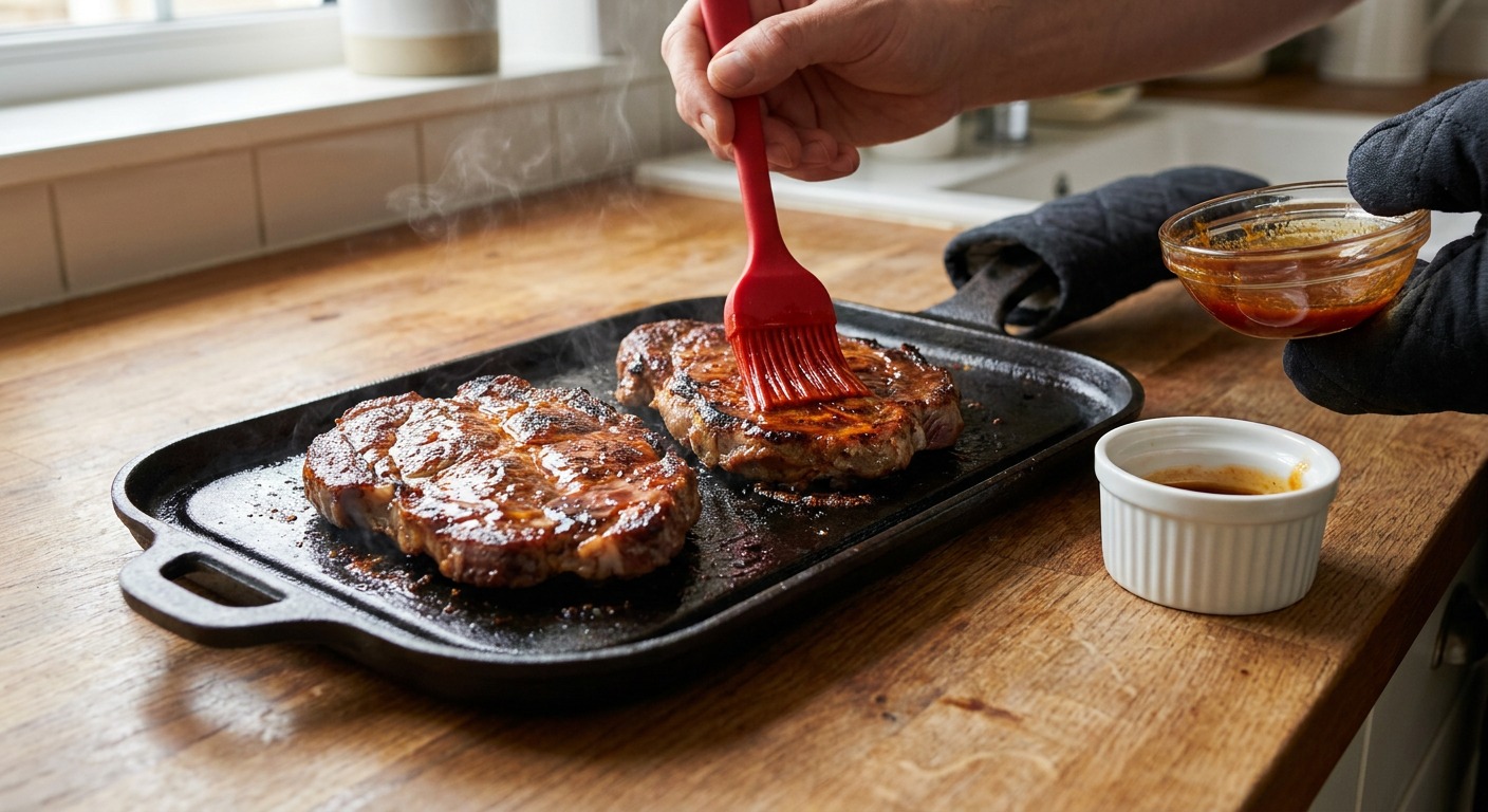 Grill and glaze to a sticky finish (8–12 minutes)