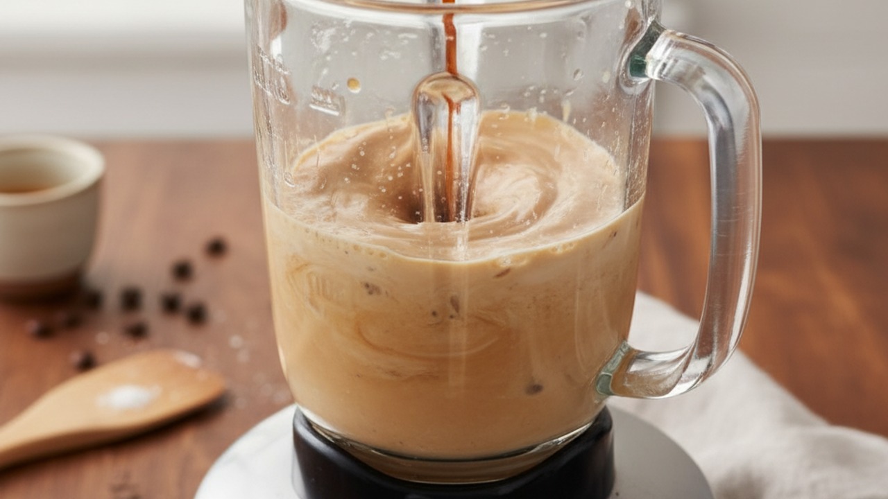 Blend the milkshake