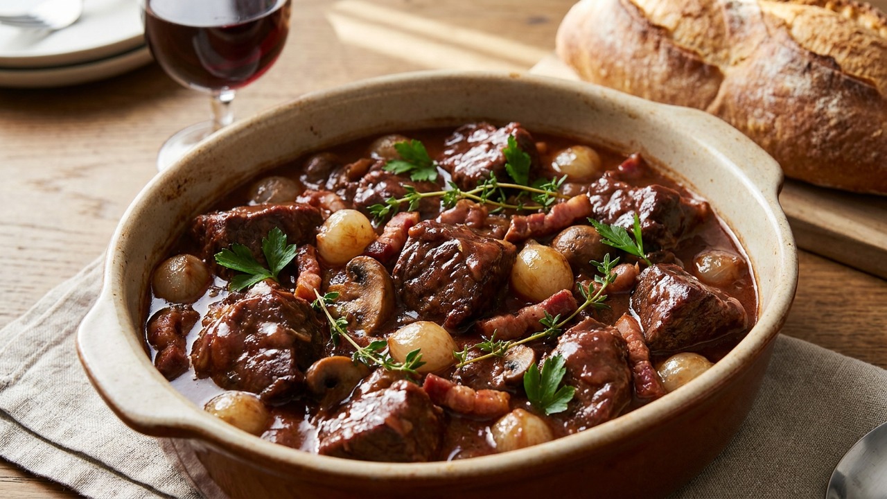 Boeuf Bourguignon — Red Wine Braised Beef Stew