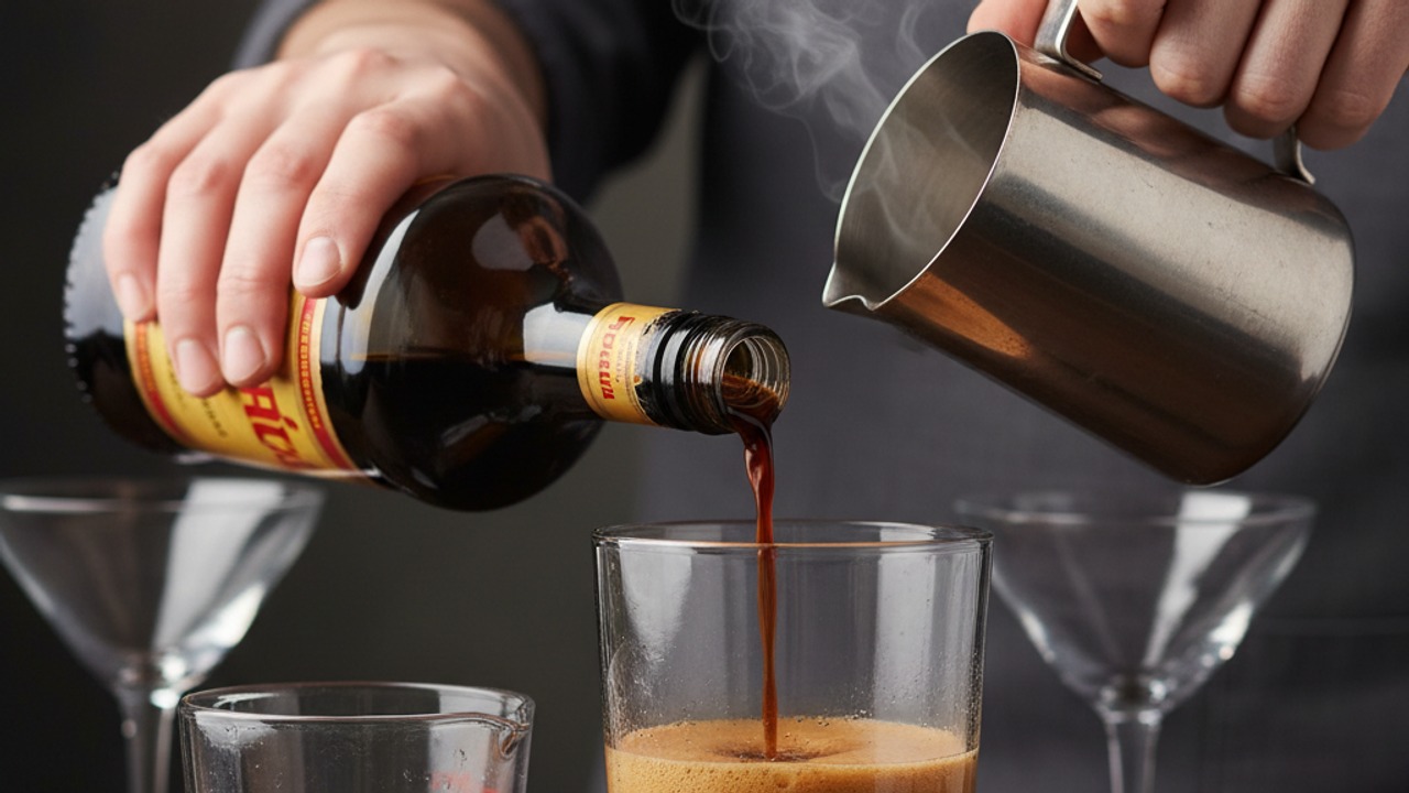 Measure and combine the liquors