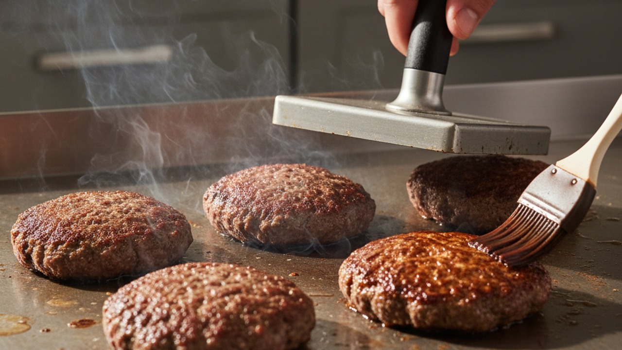 Smash the patties and sear