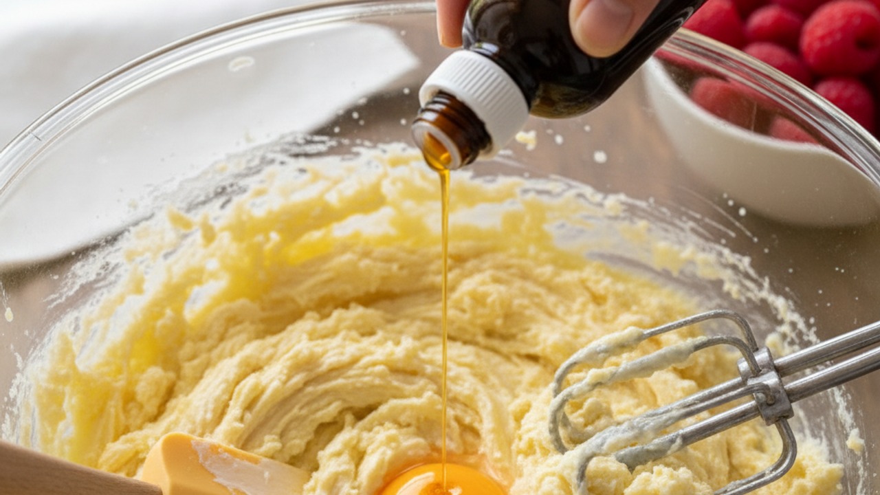Add egg yolk and vanilla