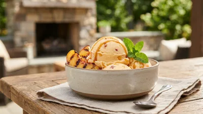 Grilled Peach Gelato