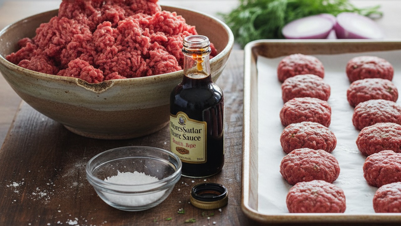 Mix and portion the beef