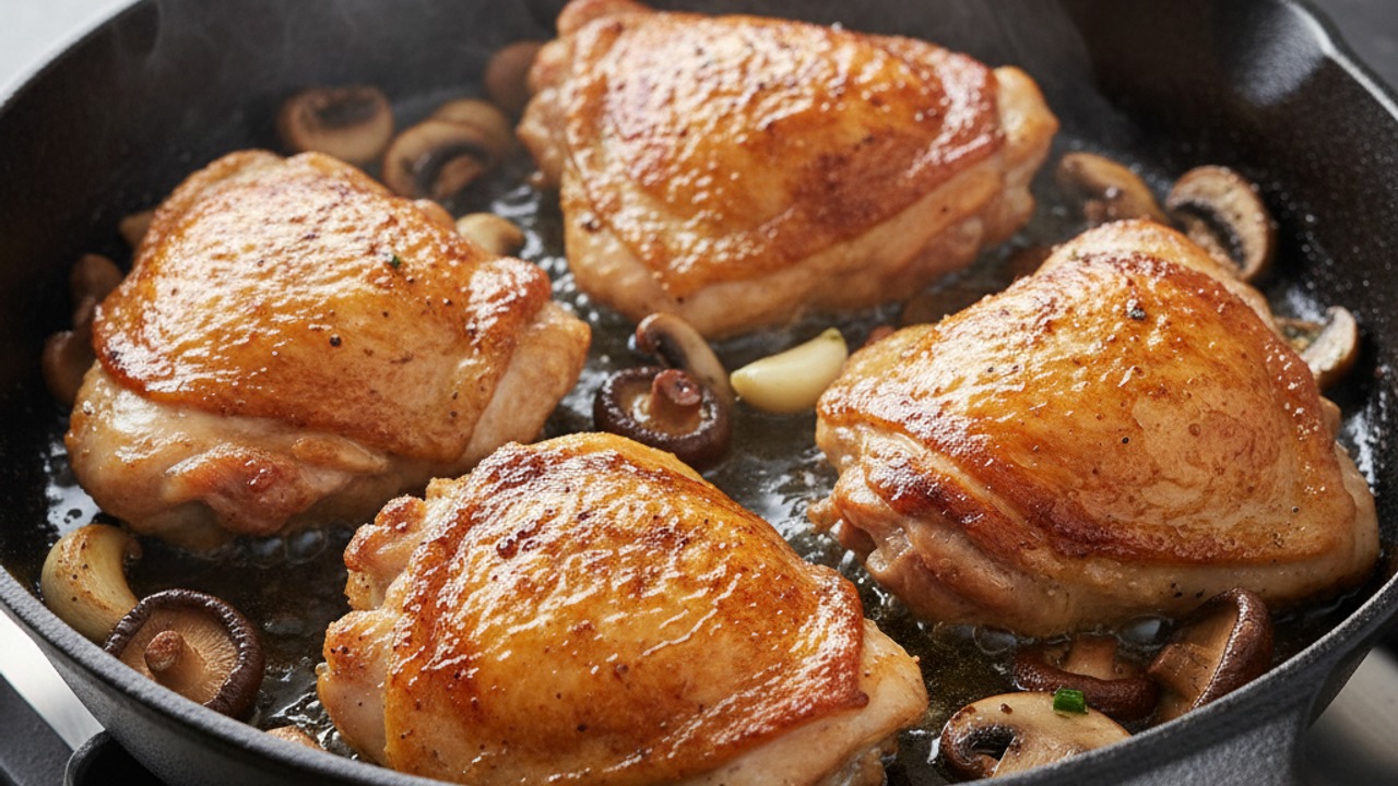 Sear skin-side down