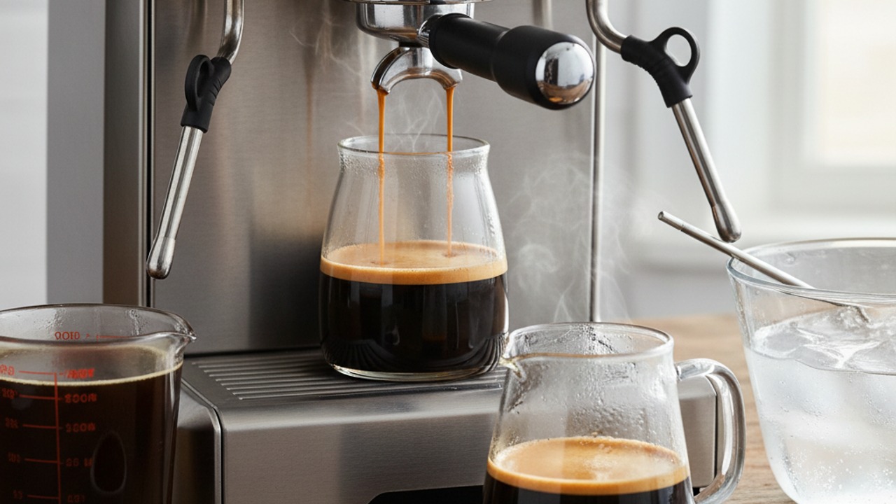 Brew and cool the espresso