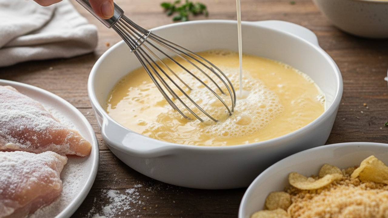 Whisk the egg wash