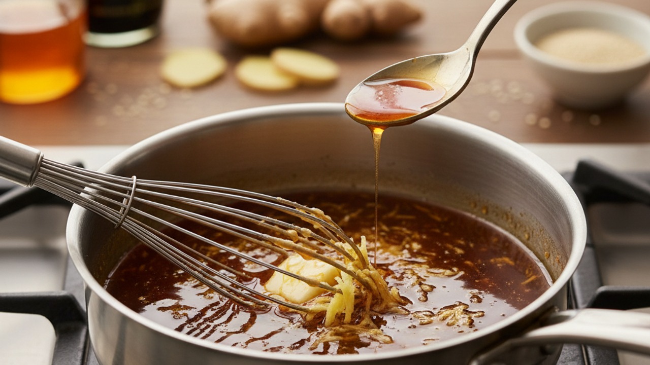 Make the sesame-ginger glaze
