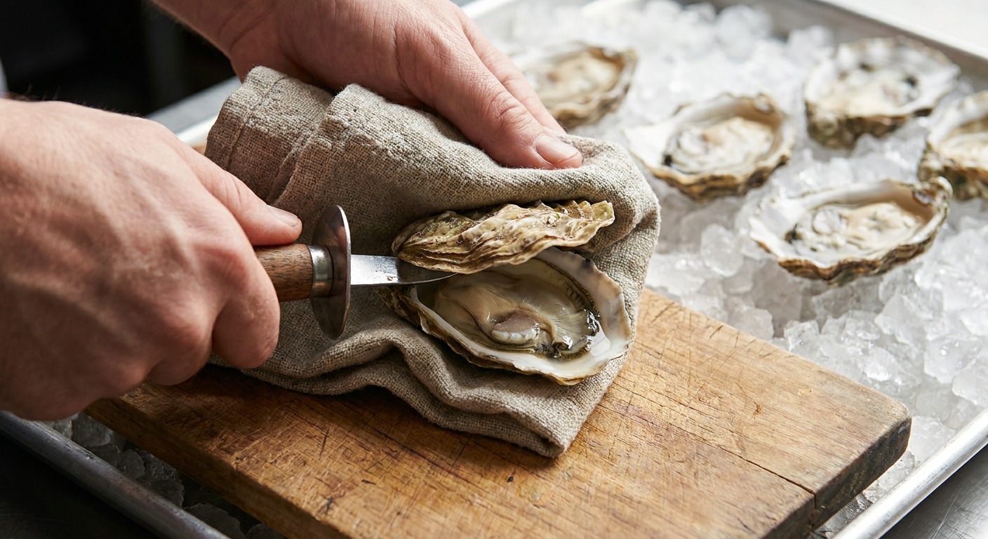 Shuck and prep the oysters (shucking tips)