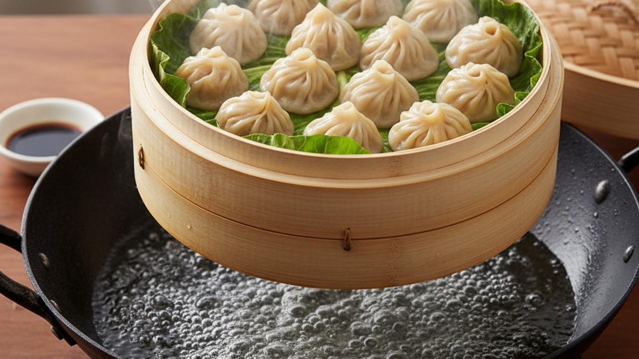Steam the xiao long bao and serve