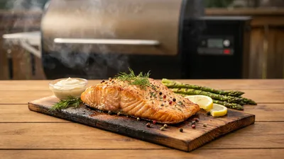 Pellet Grill Cedar‑Plank Salmon