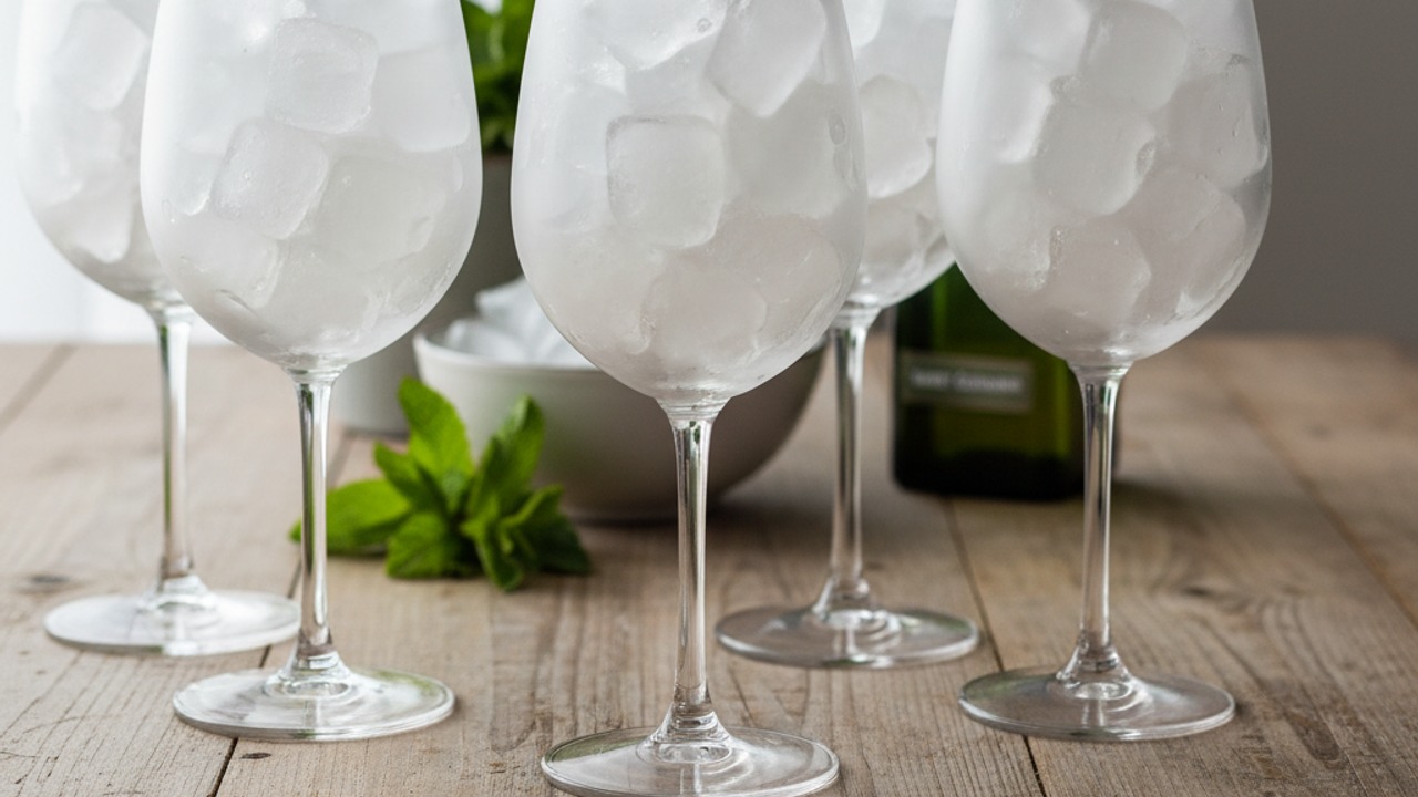 Prepare glassware and ice