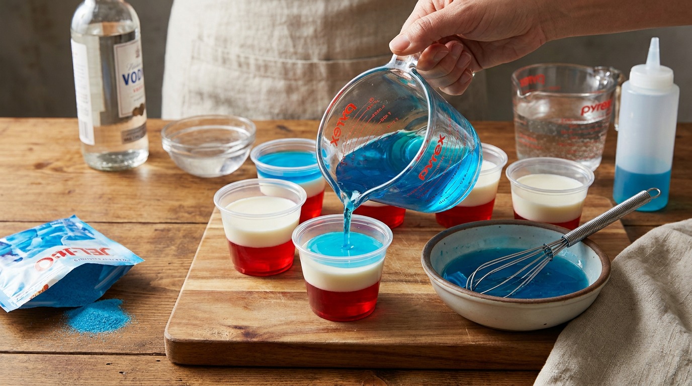Make the blue layer and top the shots