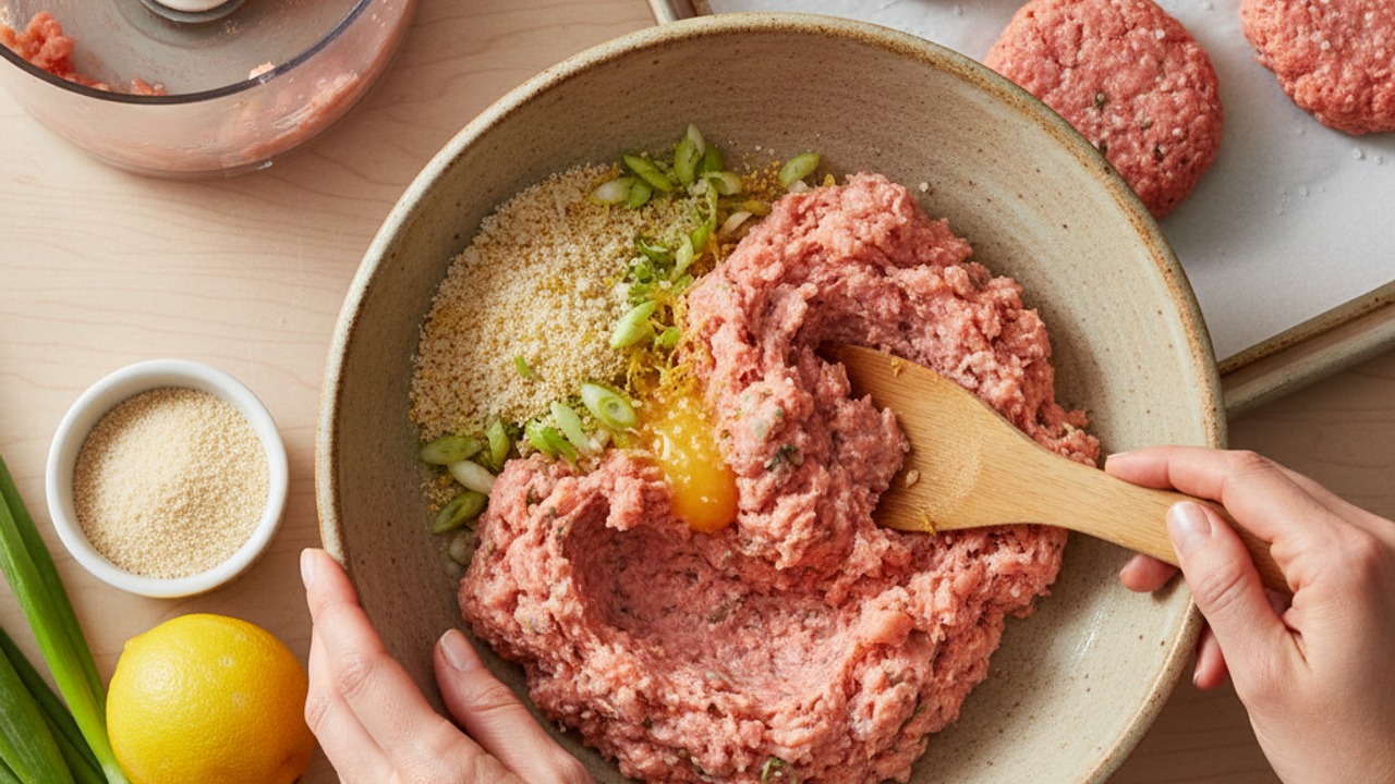 Make the salmon burger mixture