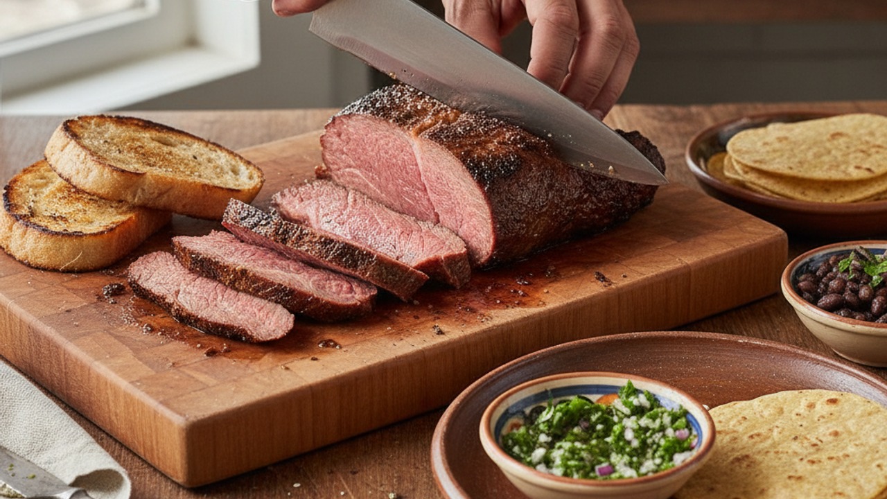 Slice against the grain and serve