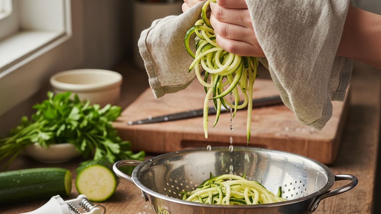 Make and drain the zoodles