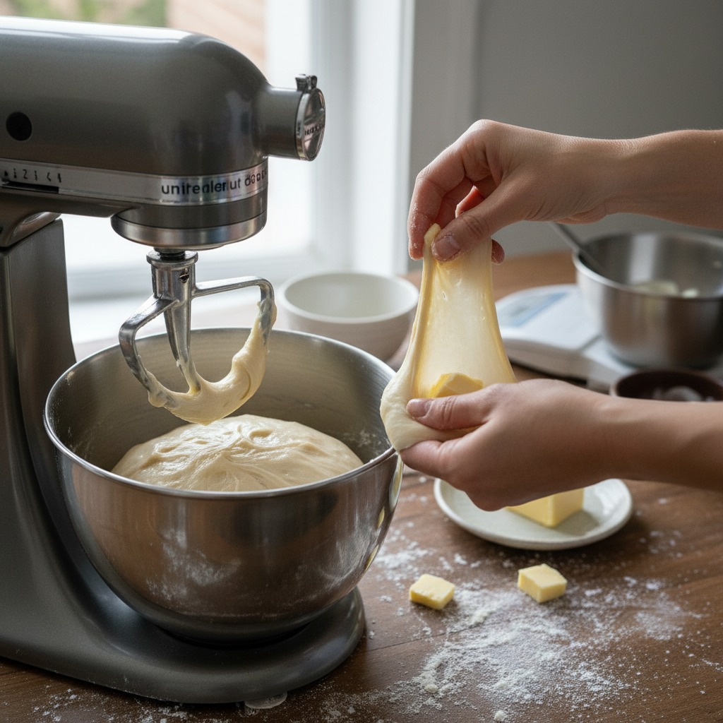 Knead and incorporate butter