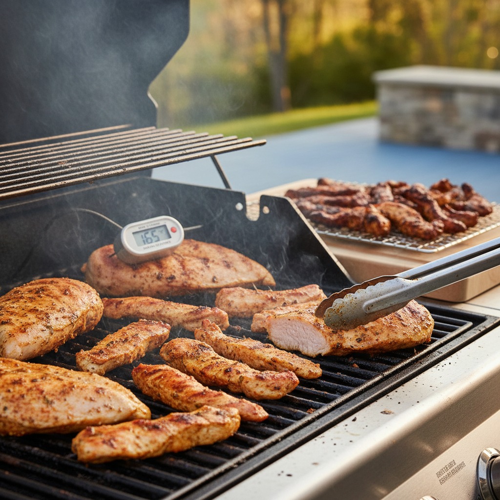 Grill the turkey