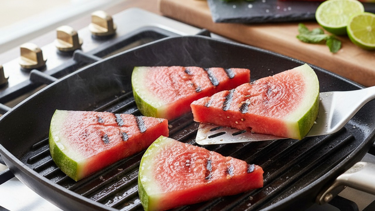 Grill the watermelon