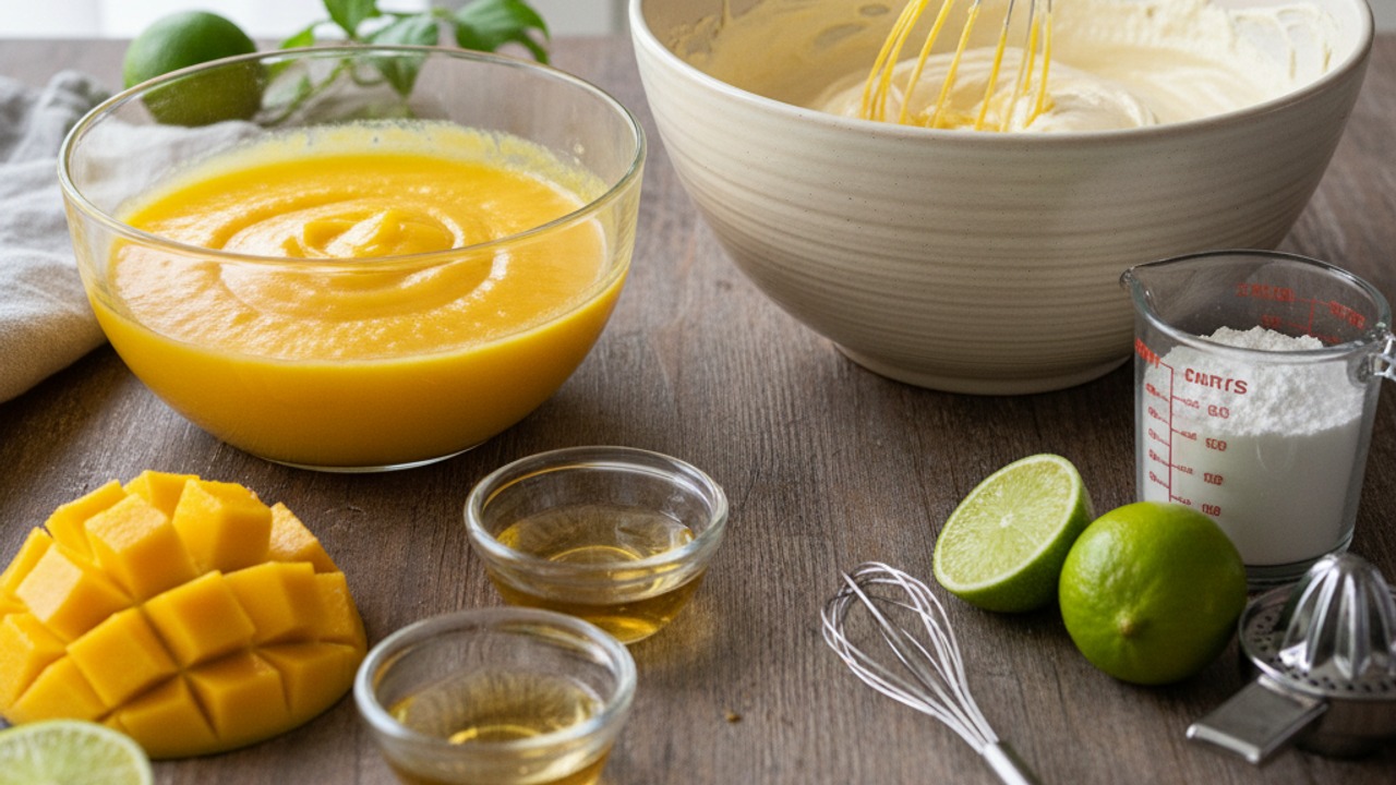 Prepare the mango-coconut filling