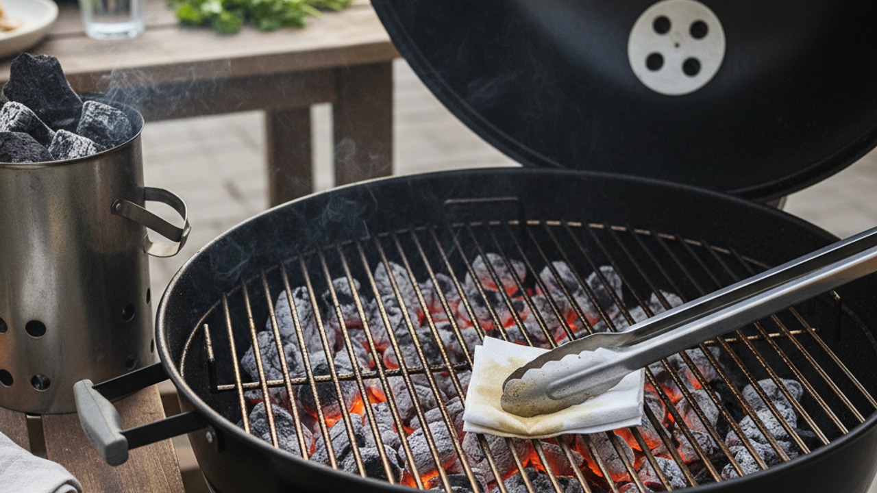 Prepare the charcoal grill for two-zone cooking
