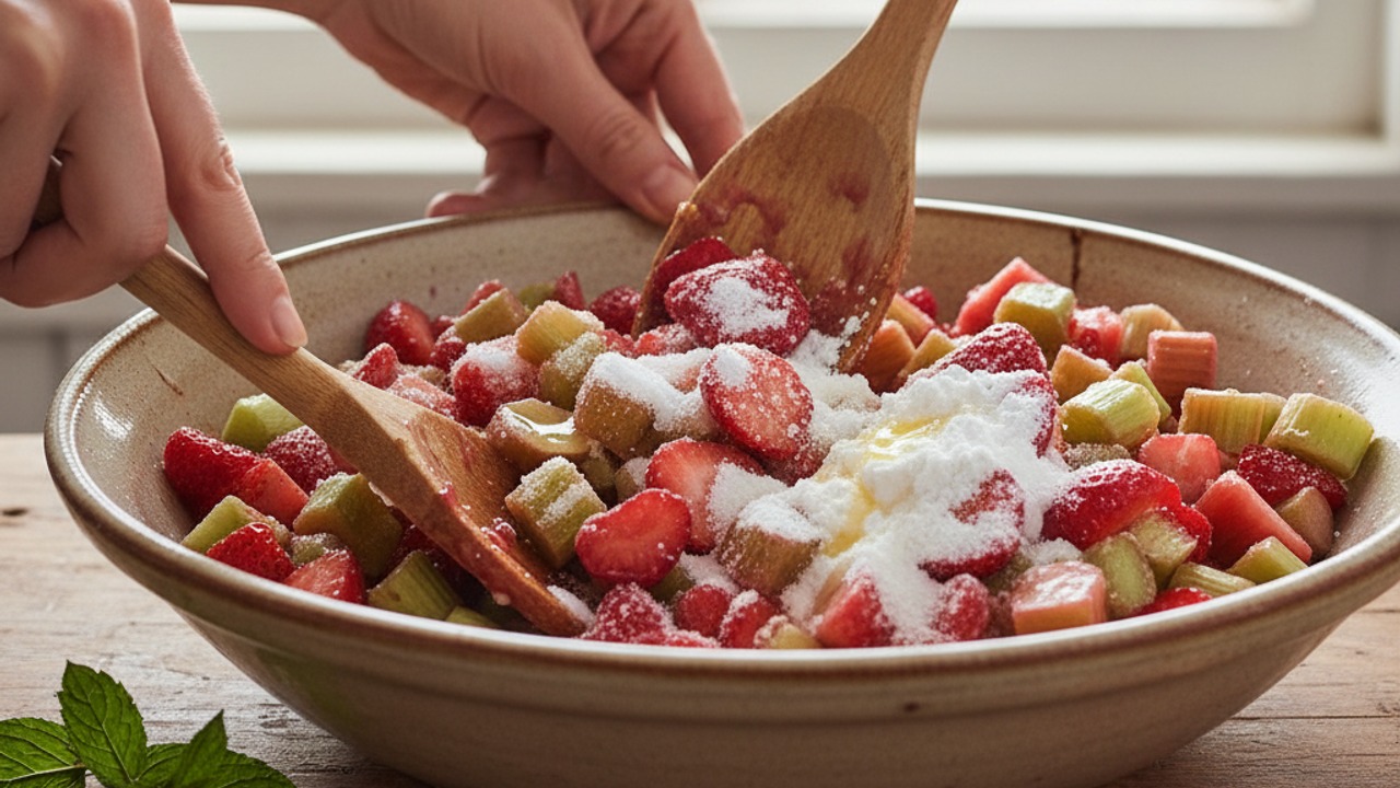 Make the strawberry-rhubarb filling