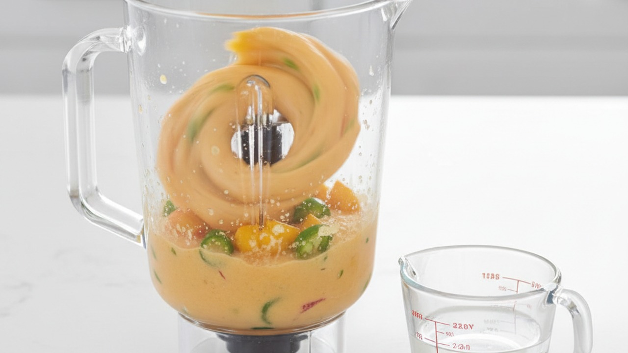 Make the peach–jalapeño puree