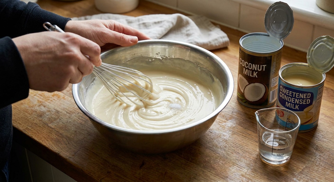 Whisk the creamy white layer