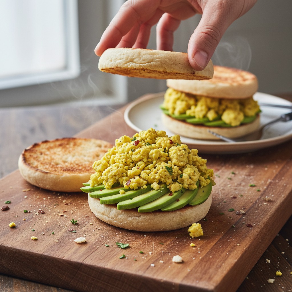 Toast muffins and assemble sandwiches