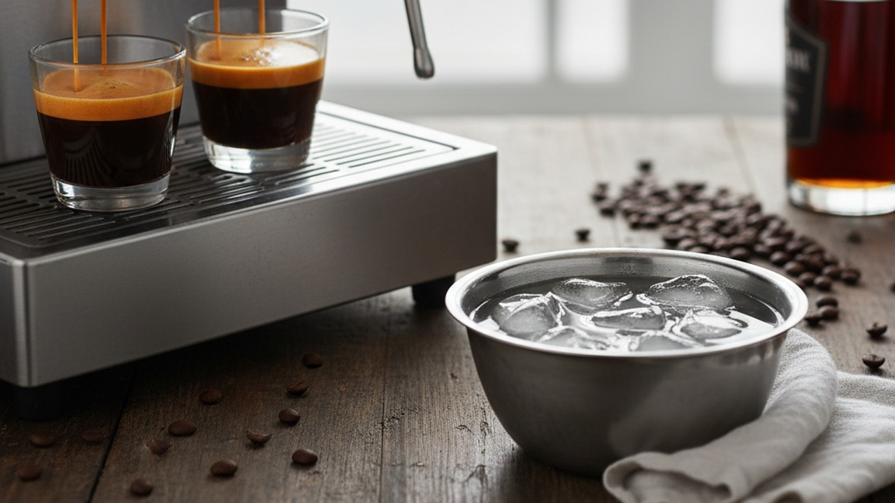 Brew and cool espresso