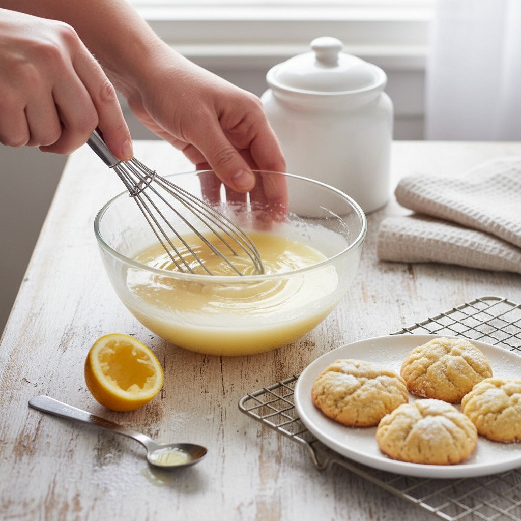 Whisk the lemon glaze
