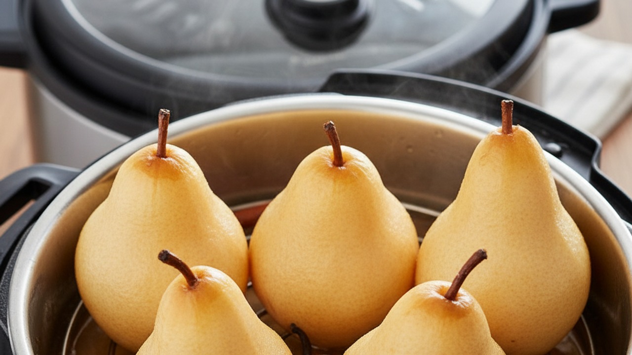 Pressure cook the pears