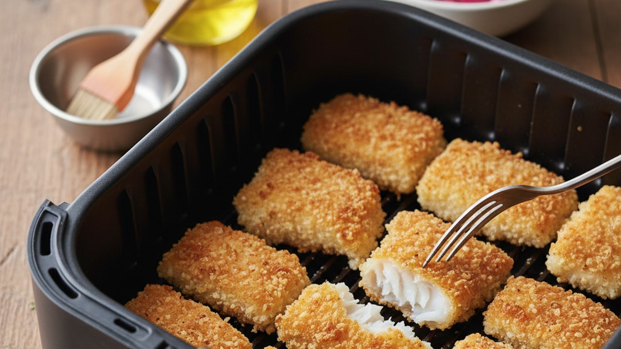 Air fry the fish until crispy