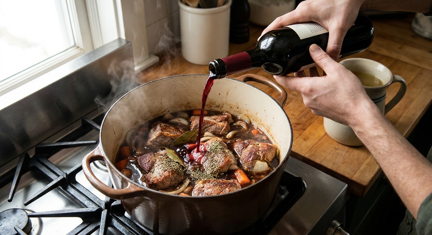 Deglaze, add liquids and braise (stovetop or slow cooker)